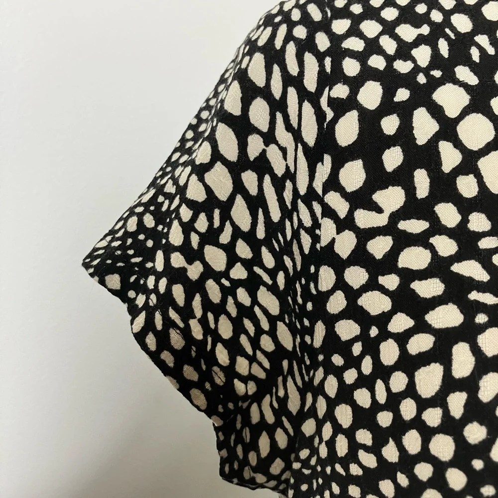 anthropologie Meave Mini Dress Sz M Black Short Sleeve 100% Viscose Summer - Picture 2 of 8